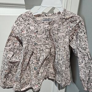 Wheat Kids Floral Print Blouse - Light Pink